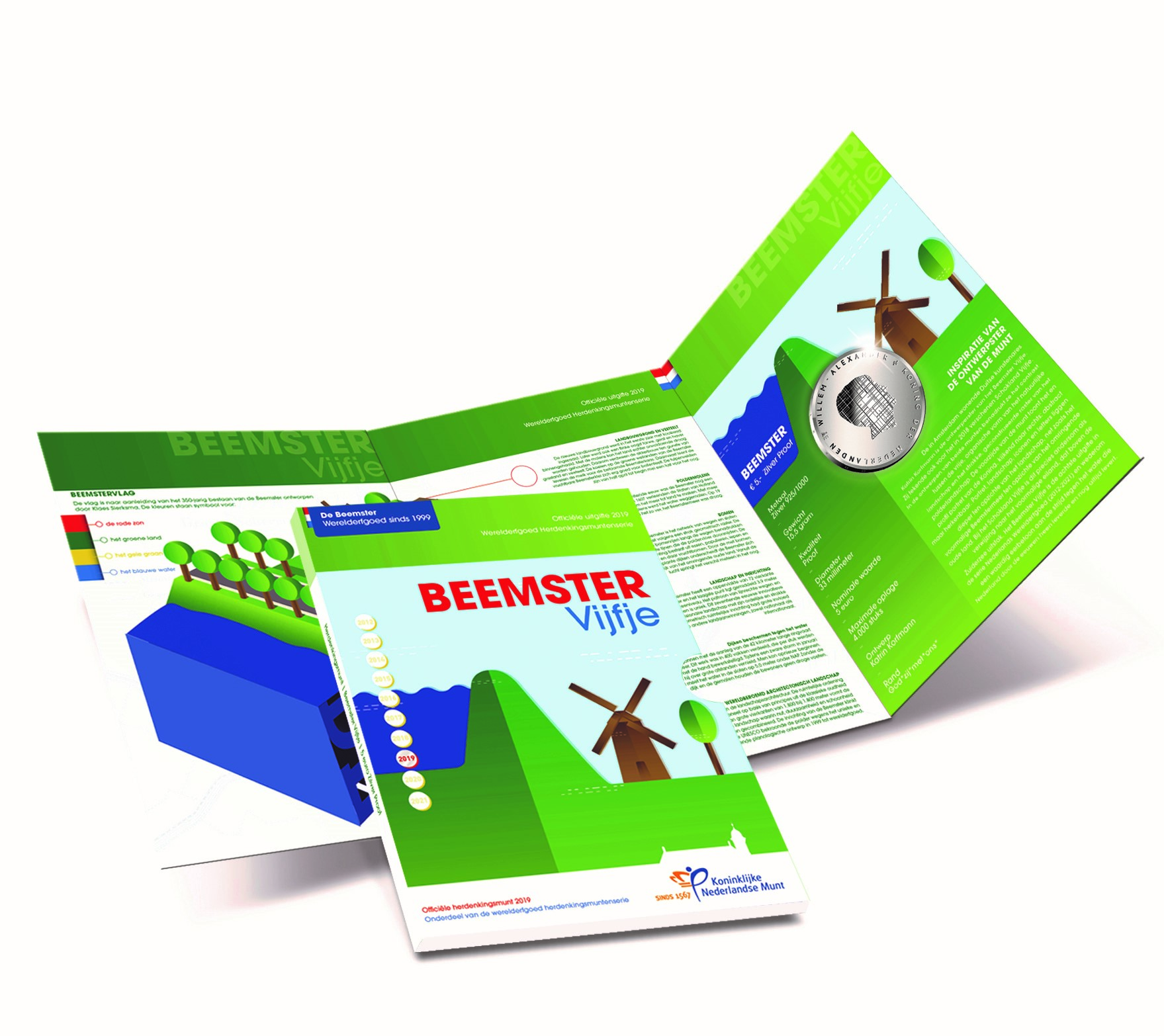 (afbeelding voor) Nederland 2019 Beemster Vijfje Zilver Proof